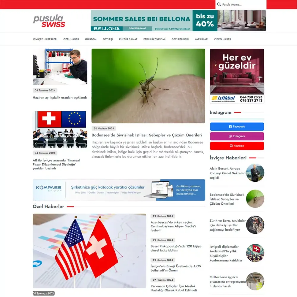 Tangkapan skrin Pusula Swiss