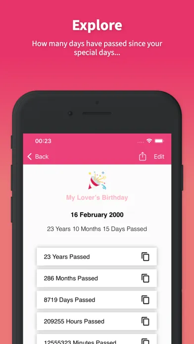 My Love Anniversary Tracker Screenshots