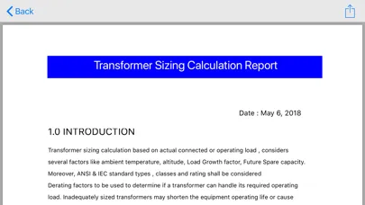 Transformer Sizing Calculation Screenshots