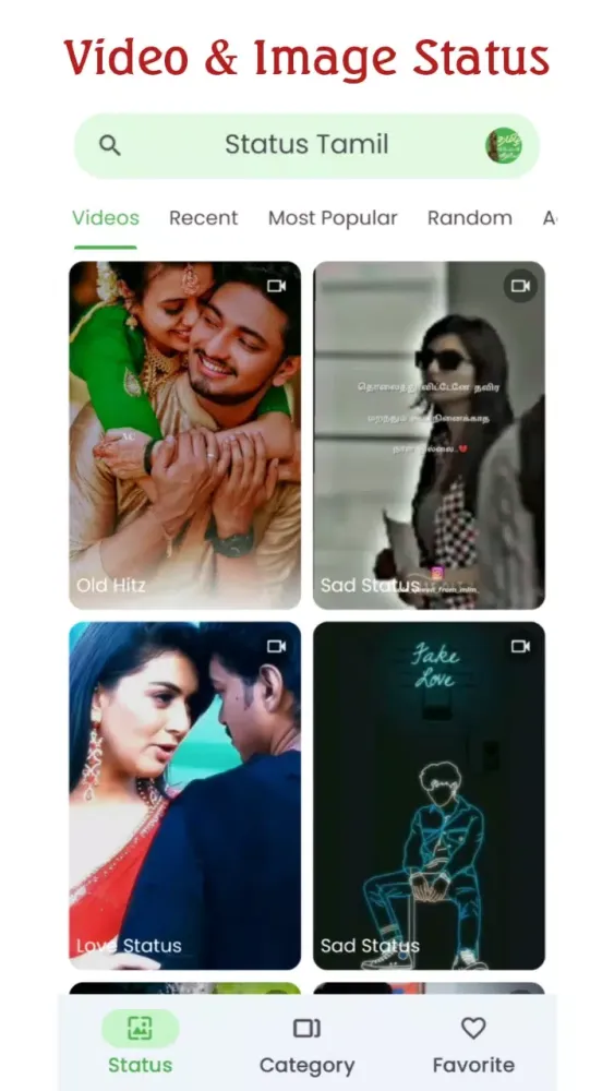 Screenshot di Tamil Full Screen Video Status