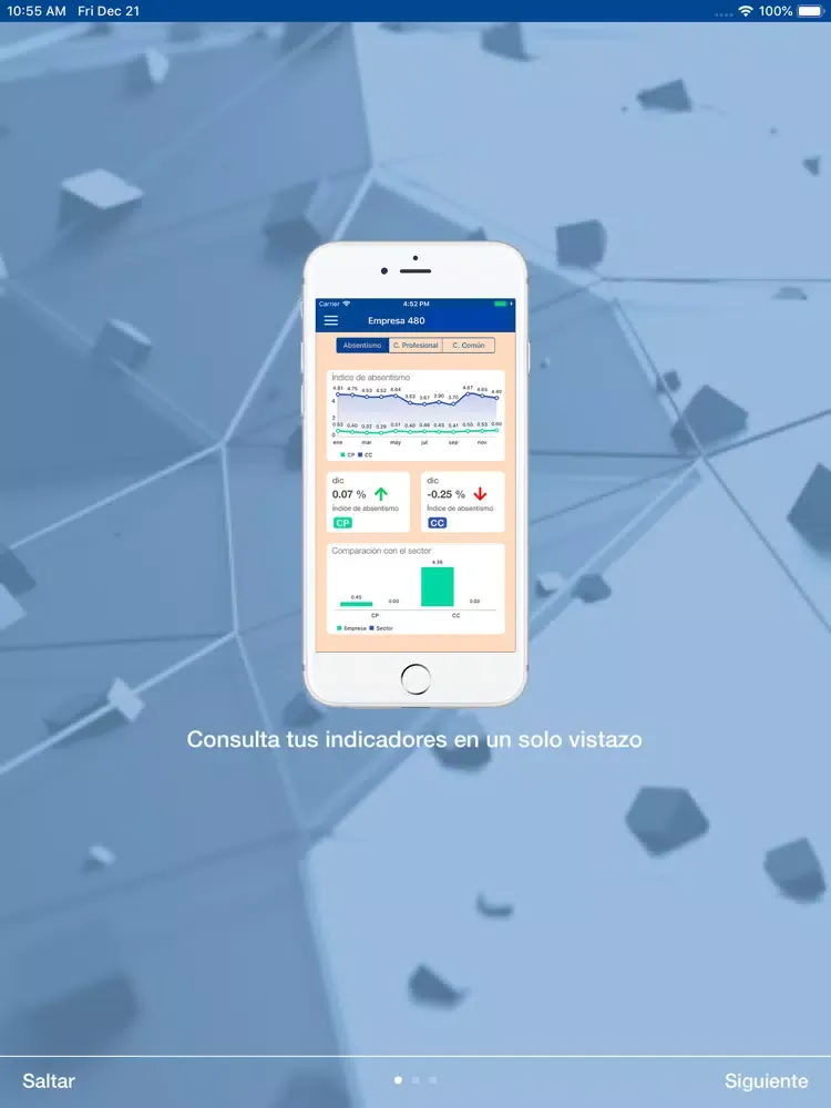 Tangkapan layar mutualia Empresas iPad 