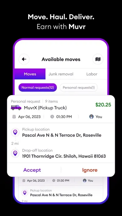 Muvr - Movers: Move & Deliver 스크린샷
