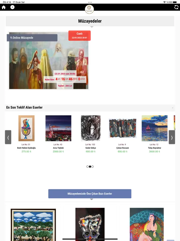 Zrzuty ekranu Müzayede Takvimi iPad 