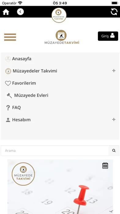 Zrzuty ekranu Müzayede Takvimi