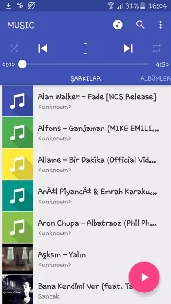 Music Player Ekran Görüntüleri