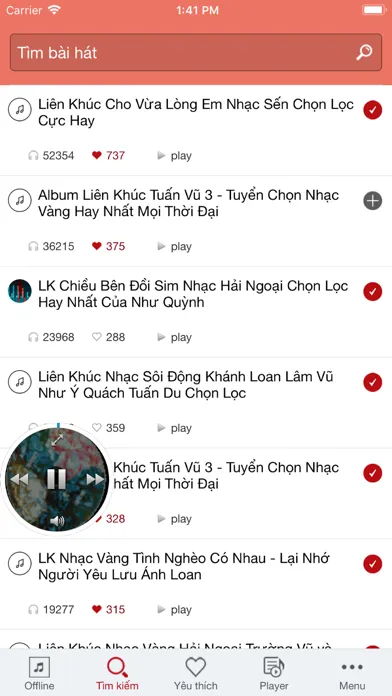 Captures d'écran de LK Nhac vang - Nhac tru tinh