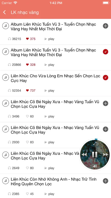 Captures d'écran de LK Nhac vang - Nhac tru tinh