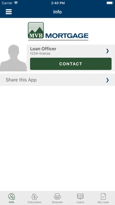 My MVB Mortgage Screenshots
