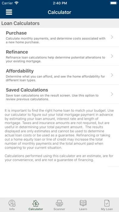 My MVB Mortgage Screenshots