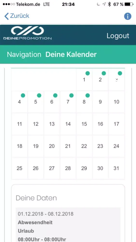 Ảnh chụp màn hình của Deine Promotion App
