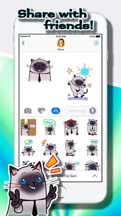 Captures d'écran de Cat Stickers: Fat Sam