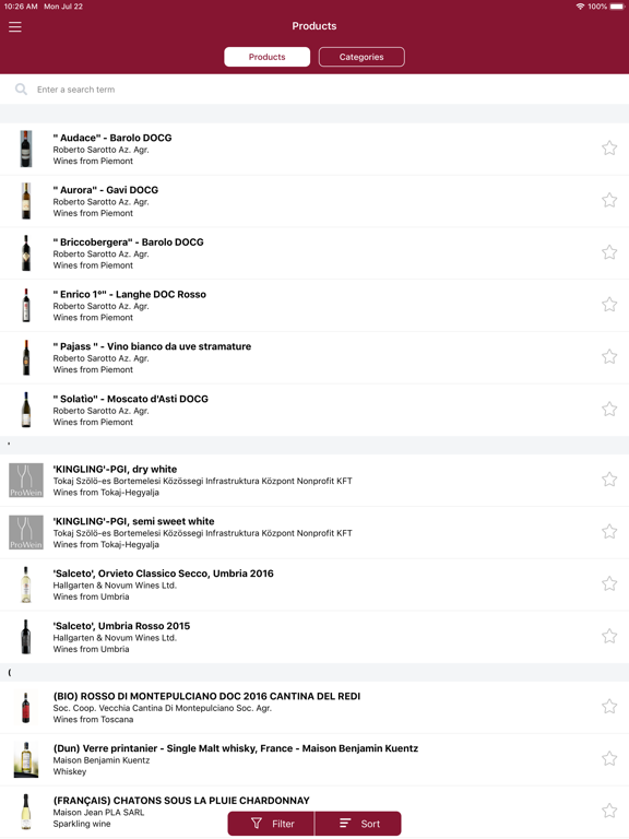 ProWein iPad  Screenshots