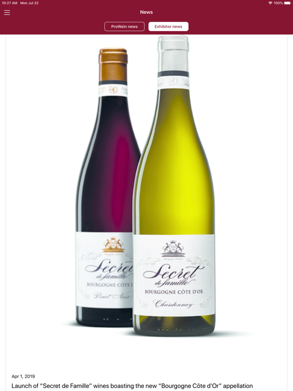 ProWein iPad  Screenshots