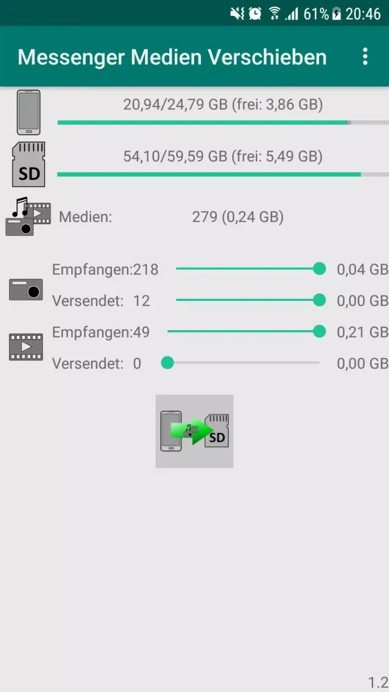 Capturas de tela do Move Messenger-Media to SD