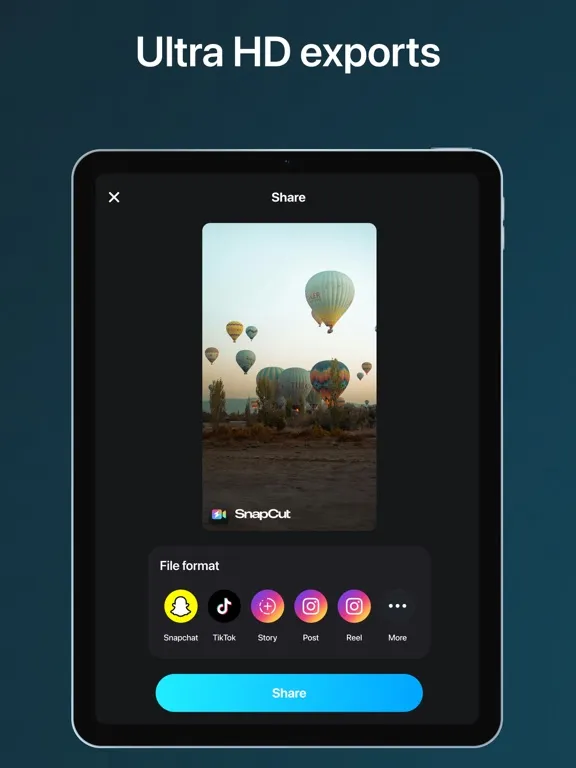 Tangkapan layar SnapCut: AI Video Editor Maker iPad 