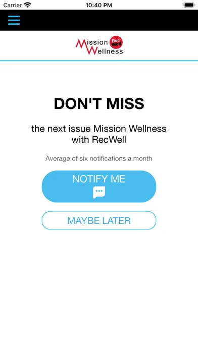 Capturas de tela do Mission Wellness with RecWell