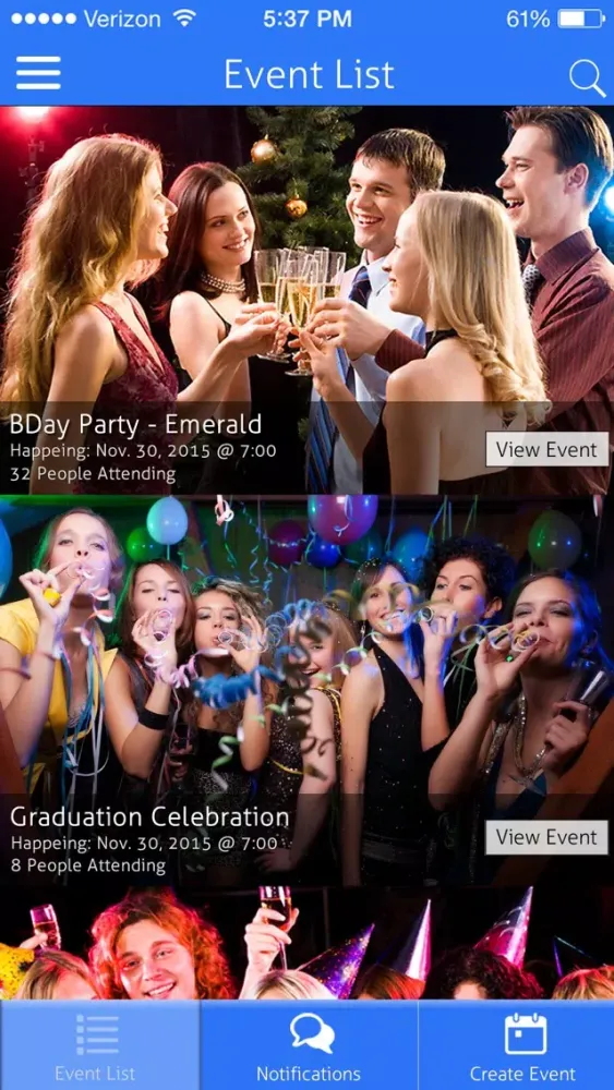 Capturas de pantalla de EventBuzz