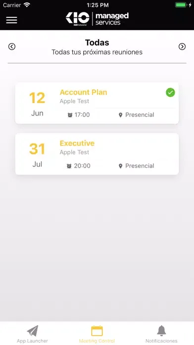 Capturas de tela do KIO Managed Services