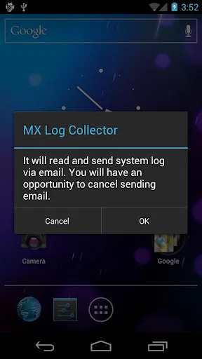 Screenshot di MX Log Collector