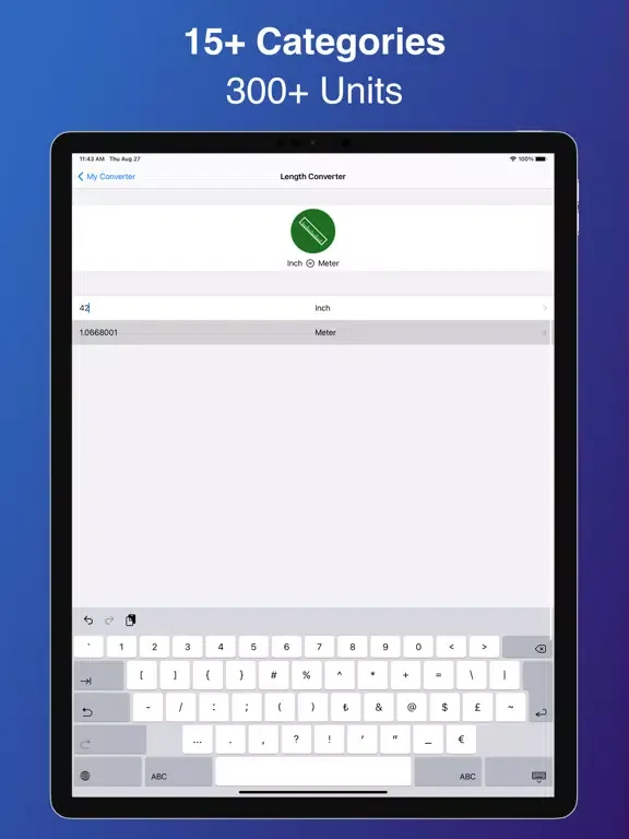 Unit Converter & Conversion iPad  Ekran Görüntüleri