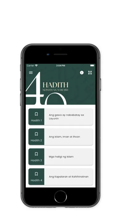 ภาพหน้าจอของ 40 Hadith ni Imam An-Nawawiy