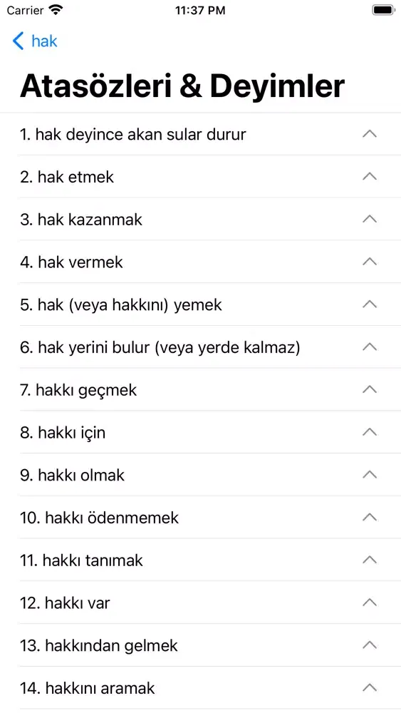 Lügat Ekran Görüntüleri