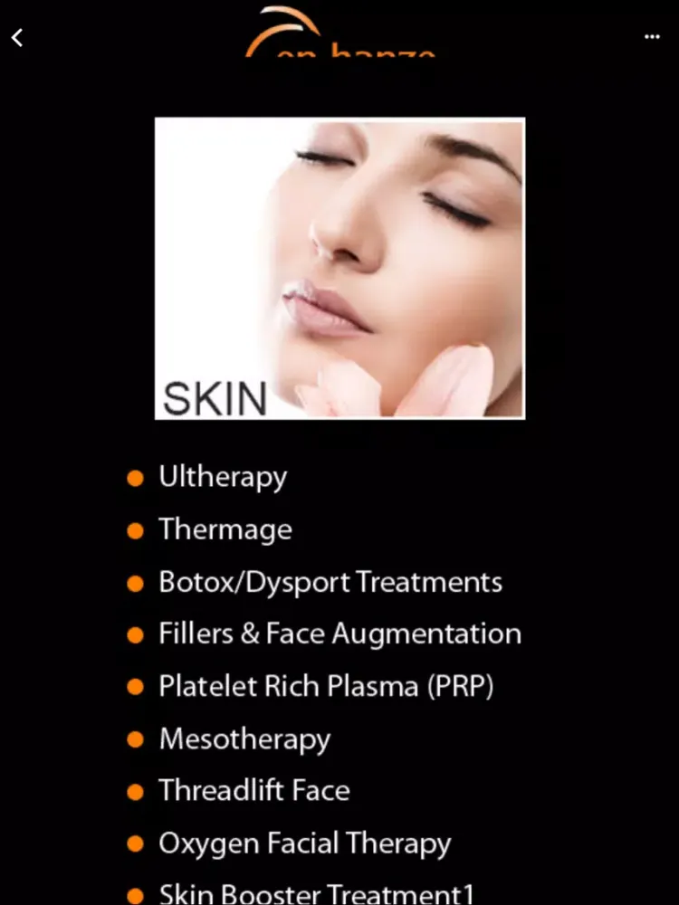 Capturas de tela do Enhanze Aesthetics Clinic iPad 