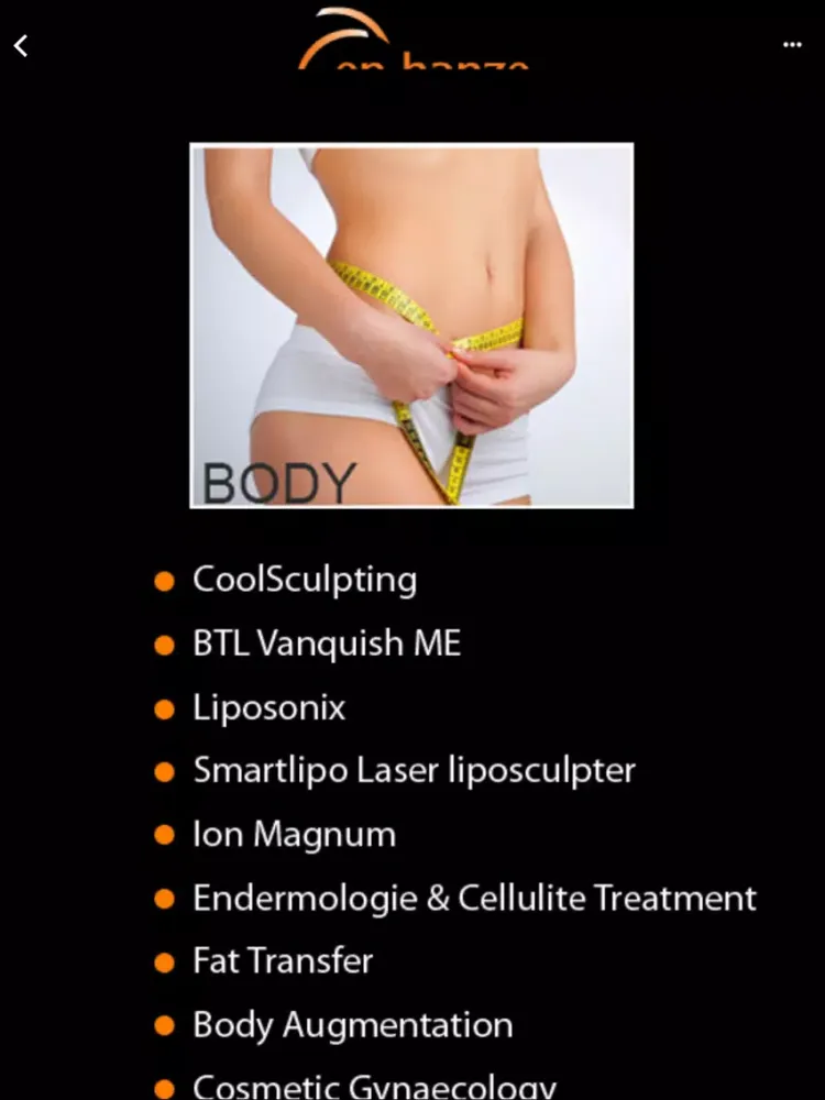 Capturas de tela do Enhanze Aesthetics Clinic iPad 