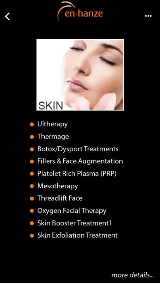 Capturas de tela do Enhanze Aesthetics Clinic