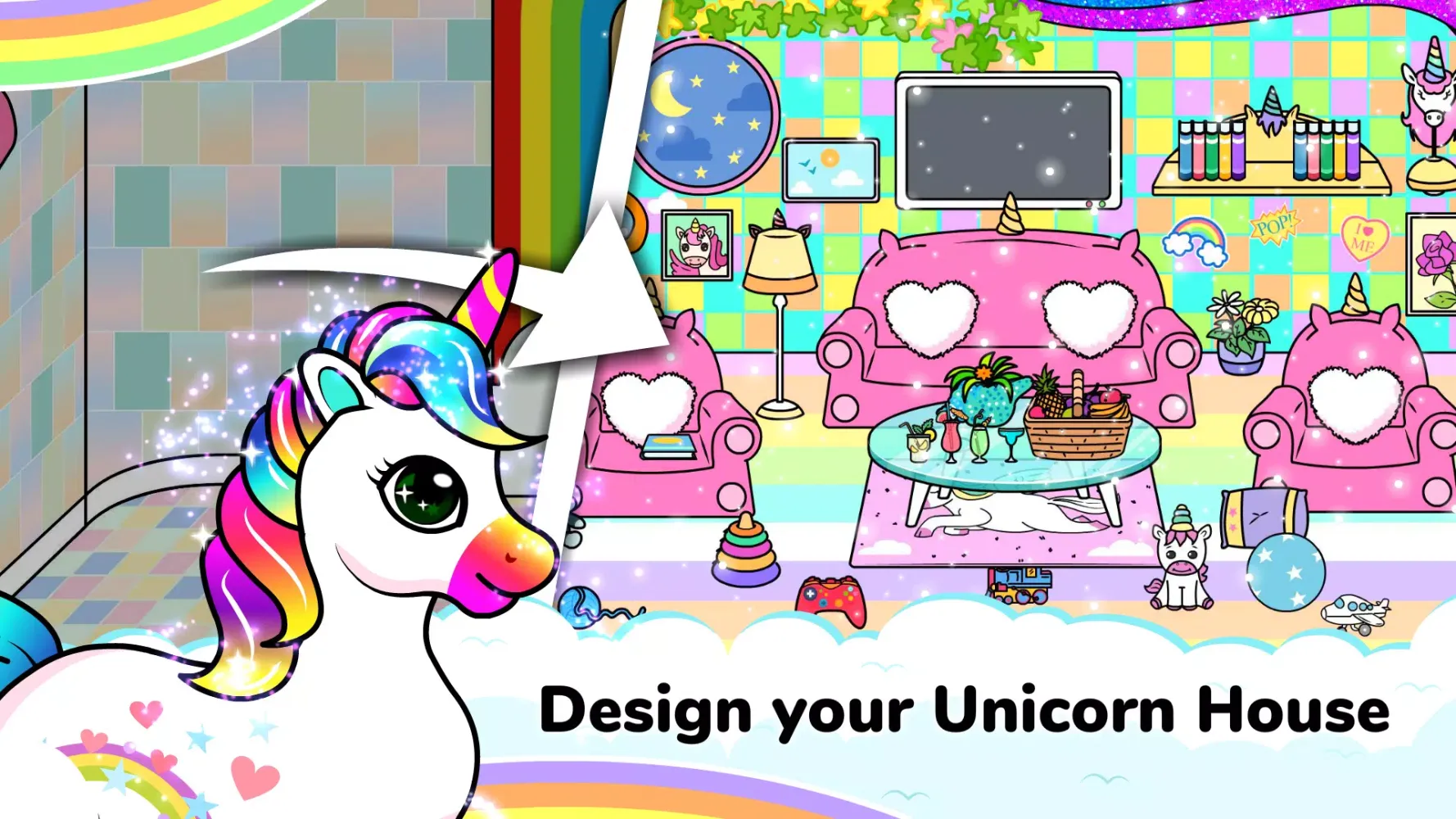 Capturas de tela do Tizi Town Home Decoration Game