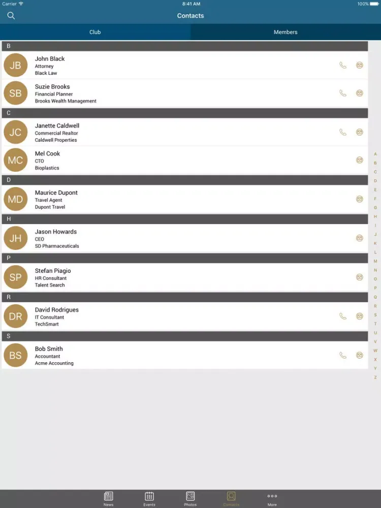 Скриншоты myCONNECTEDapp iPad 