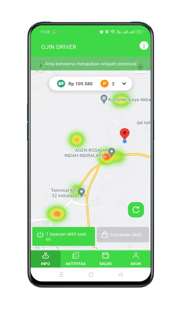 Screenshot di DRIVER OJIN (OJEK INDRALAYA)