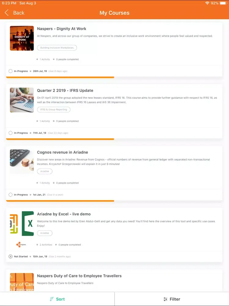 Tangkapan layar Naspers MyAcademy iPad 