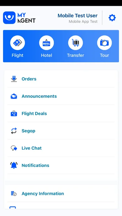 ภาพหน้าจอของ MyAgent Travel