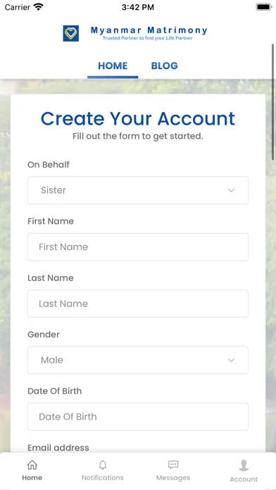 Capturas de tela do Myanmar Marriage App
