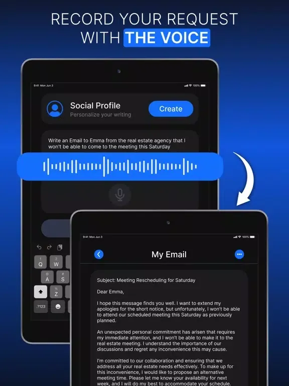 AI Email Generator：Mail Writer iPad  スクリーンショット