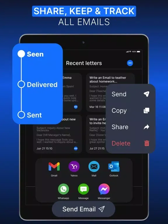 AI Email Generator：Mail Writer iPad  スクリーンショット