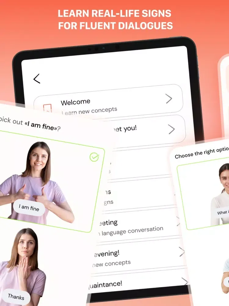ASL：Sign Language Lessons App iPad 應用截圖