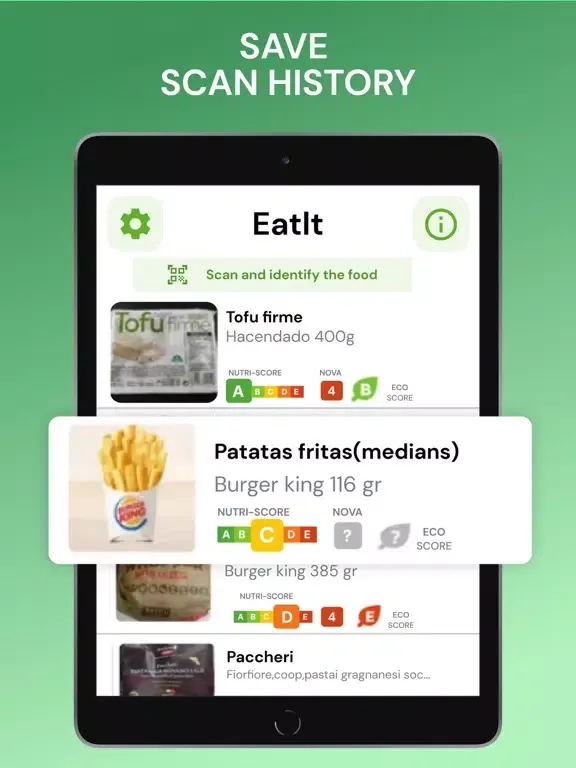ภาพหน้าจอของ Identify Food - Meal Scanner iPad 