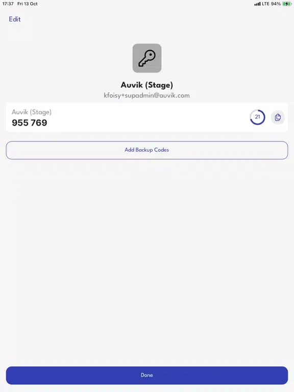 Account Authentication App iPad 应用截图