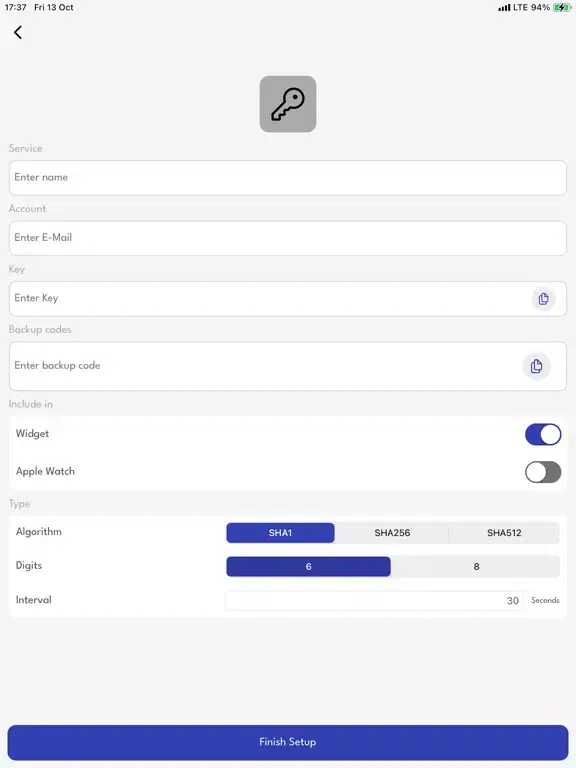 Account Authentication App iPad 应用截图
