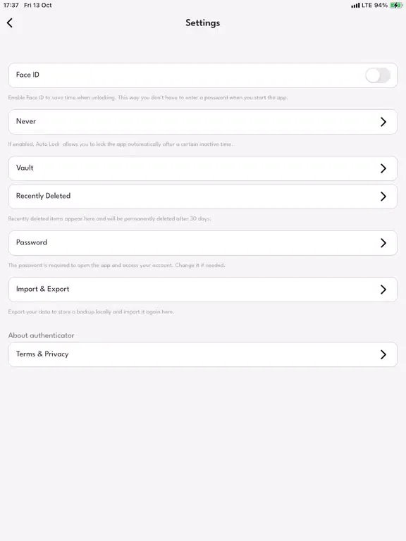 Account Authentication App iPad 应用截图