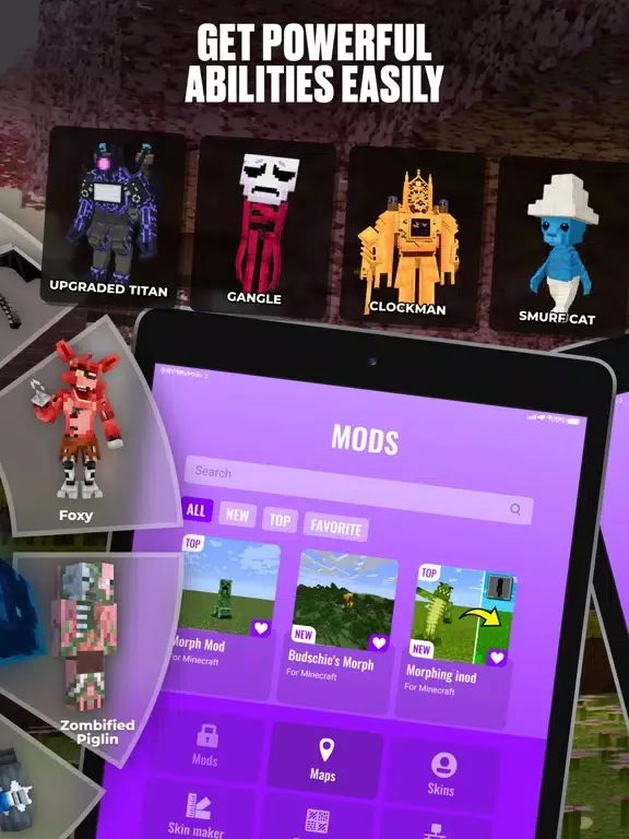 Captures d'écran de Morph Mods for Minecraft PE , iPad 