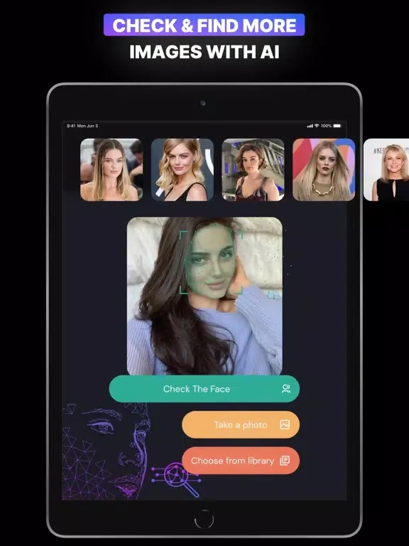 Tangkapan skrin Face Checker ID：AI Search iPad 
