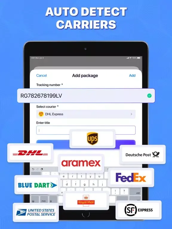 Capturas de tela do Package & Delivery Tracker iPad 