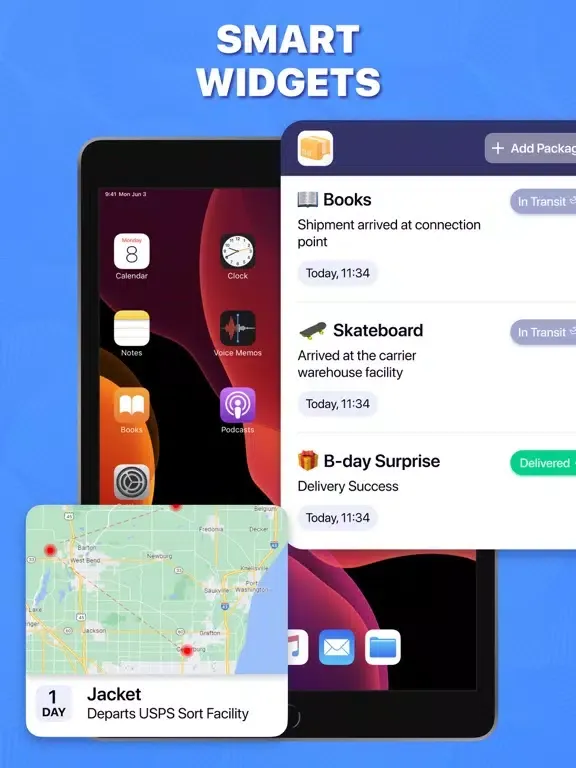 Capturas de tela do Package & Delivery Tracker iPad 
