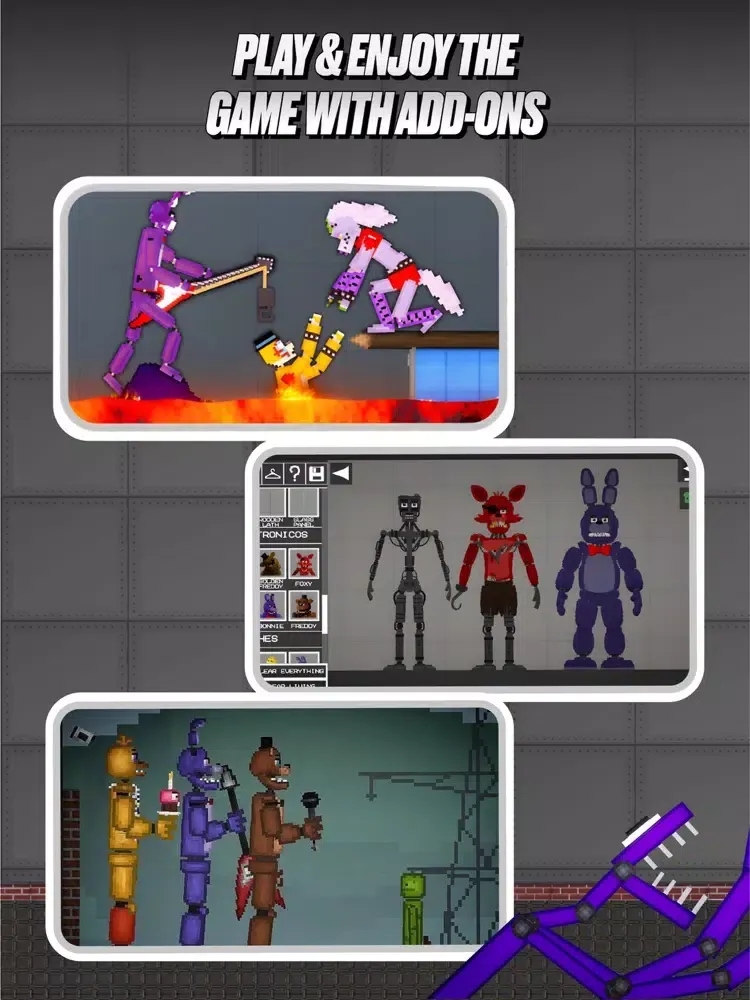 Capturas de tela do FNAF Mods for Melon: Sandbox iPad 