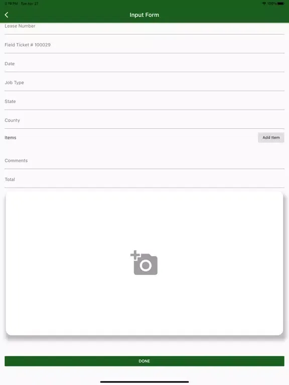 Capturas de tela do Paloma Field Ticket iPad 