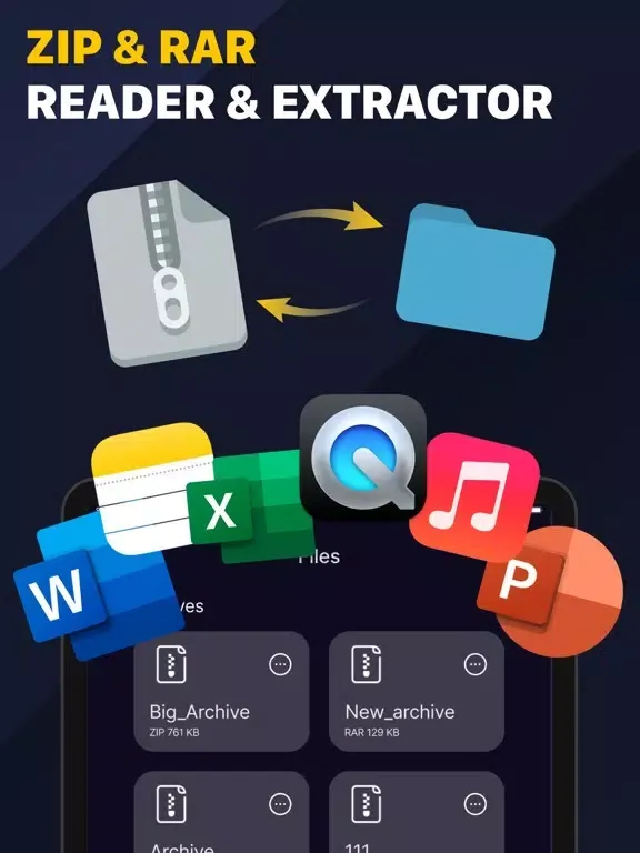Unzip - Zip, RaR Files Opener iPad  スクリーンショット