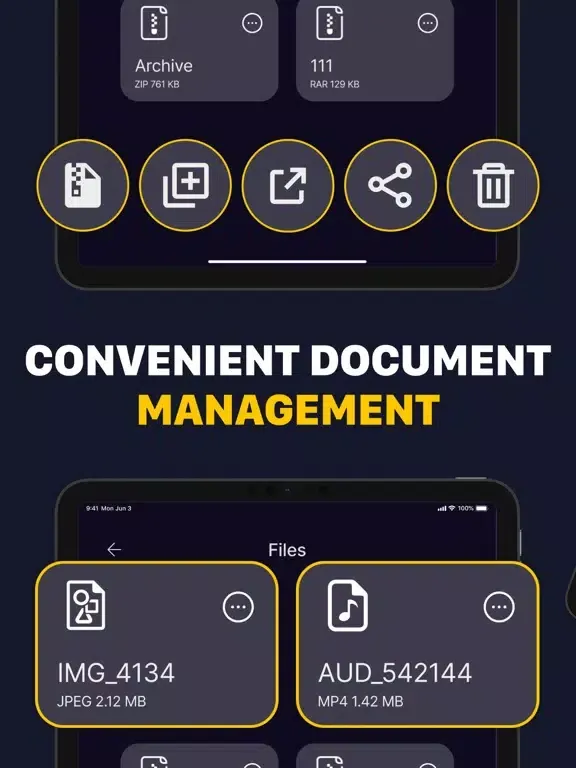 Unzip - Zip, RaR Files Opener iPad  スクリーンショット